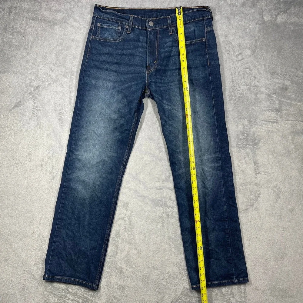 Levi Strauss 569 Jeans Mens 33x32 Blue WaterLess Straight Leg Dark Wash Denim